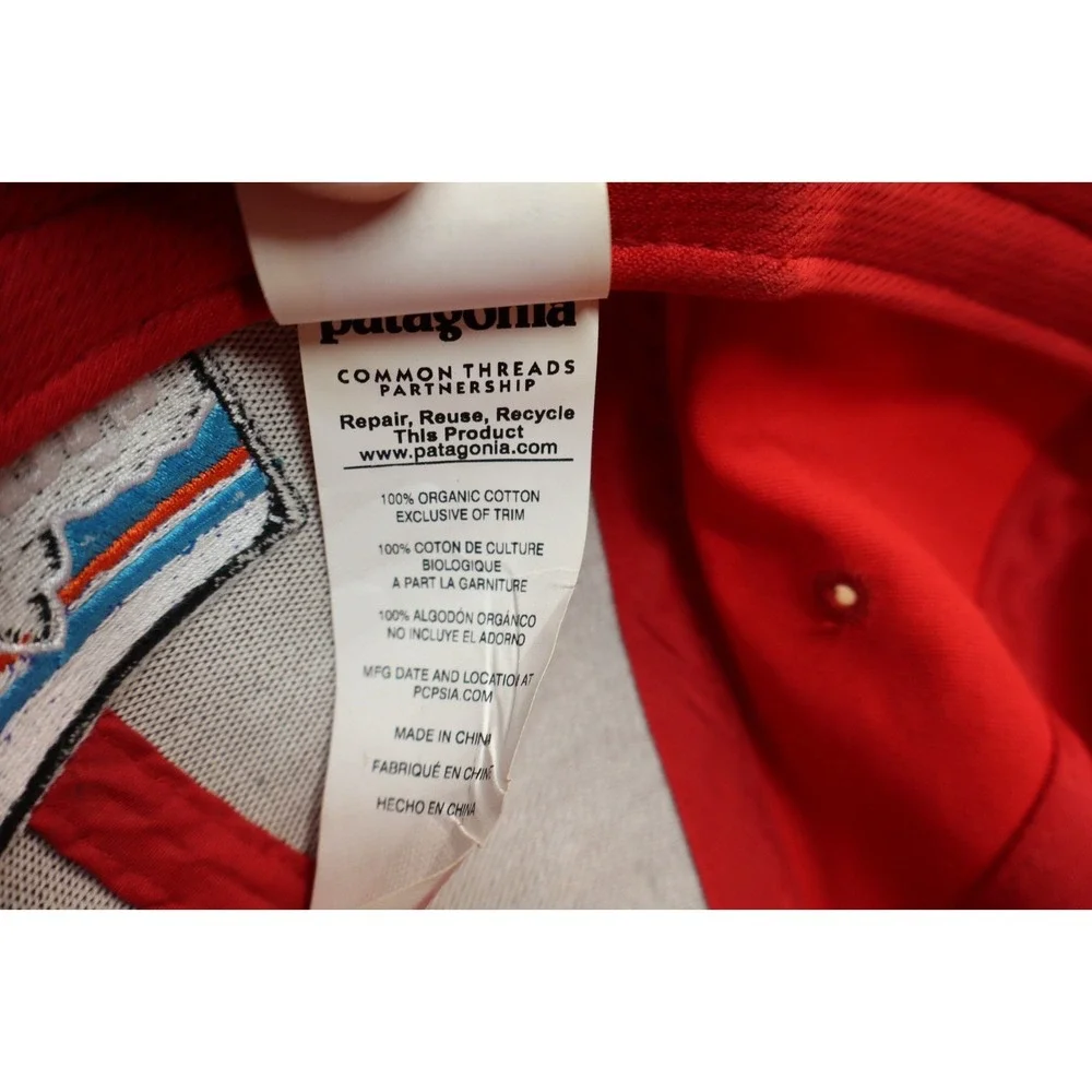 Patagonia Hat Adult Snapback Red Organic Cotton Big Logo